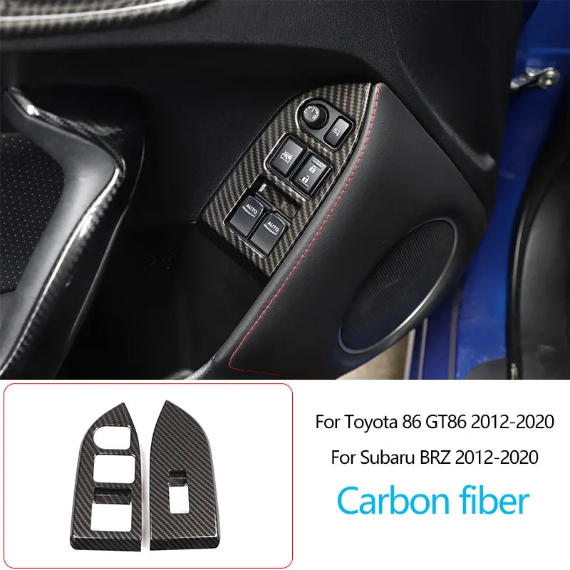 Owntycar ABS Carbon Fiber Shift Armrest Panel for Subaru BRZ and Toyota 86