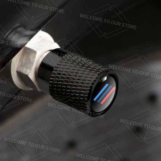 4 Piece Aluminium Valve Caps – Tricolour Sport Logo