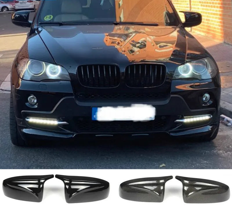 Mirror Cover Caps – BMW X5 E70 | X6 E71 2008–2013 | Carbon Look, Forged Carbon & Glossy Black