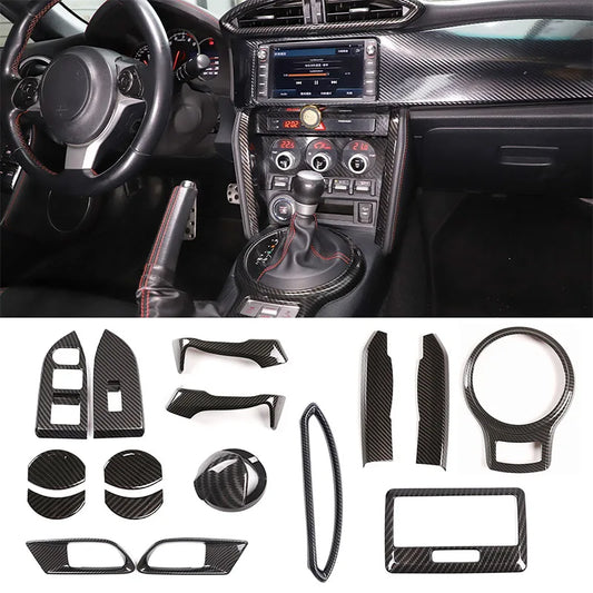 Owntycar ABS Carbon Fiber Shift Armrest Panel for Subaru BRZ and Toyota 86