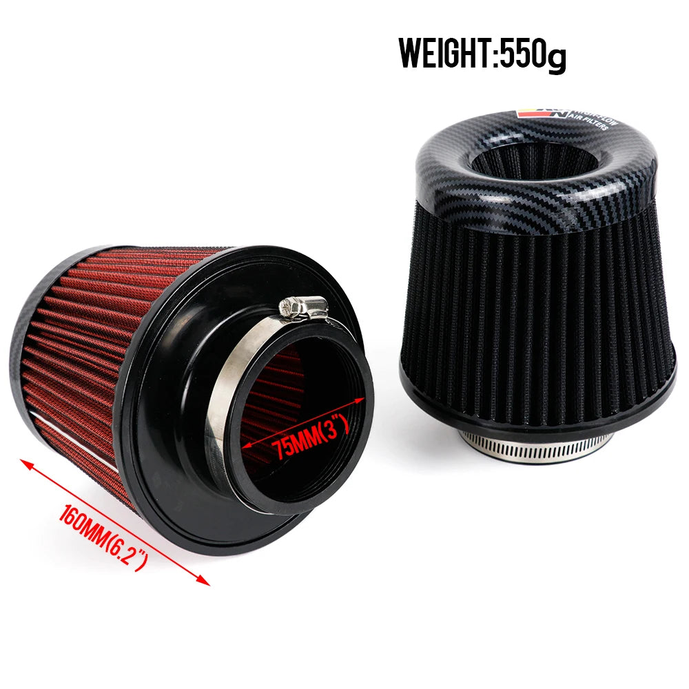 KN Style Air Filter 3 Inch 76mm Mushroom Head High Flow