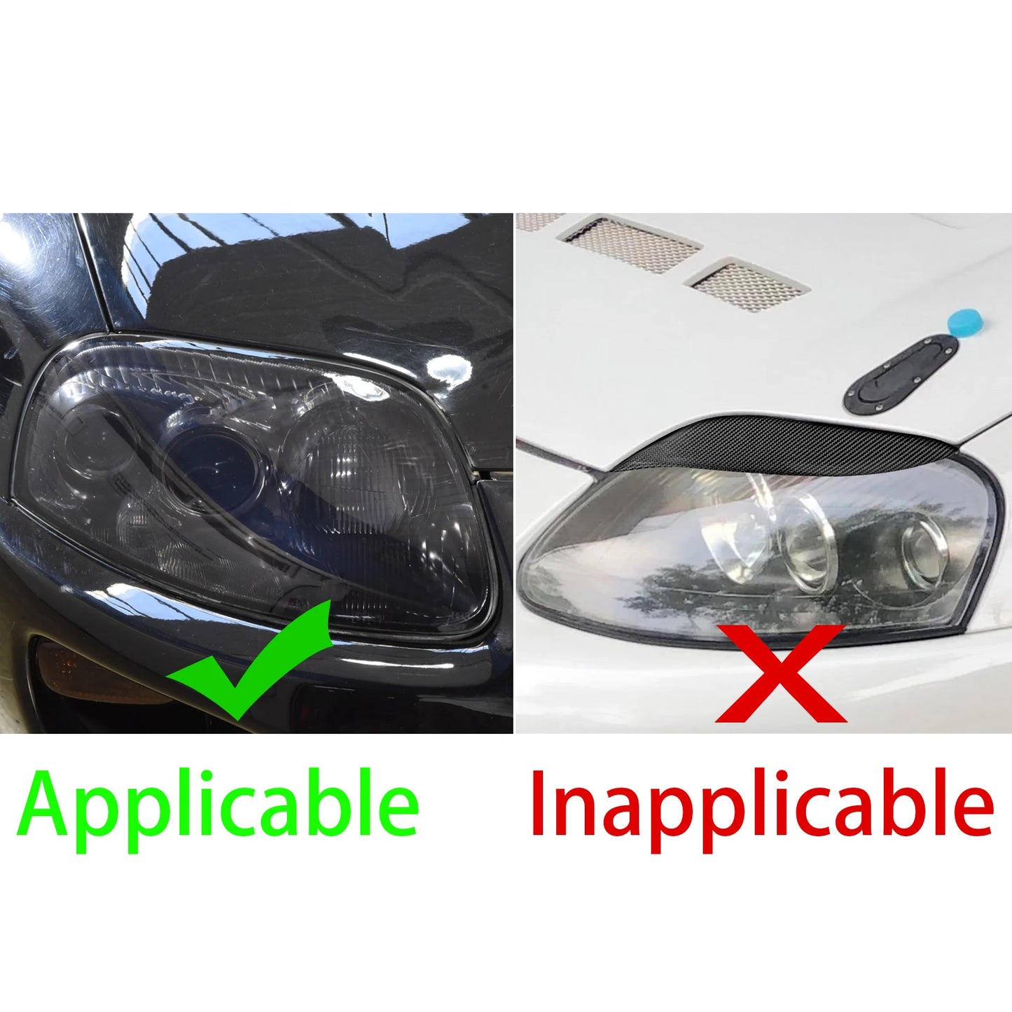 Toyota Supra Real Dry Carbon Front Headlight Eyelids JZA80