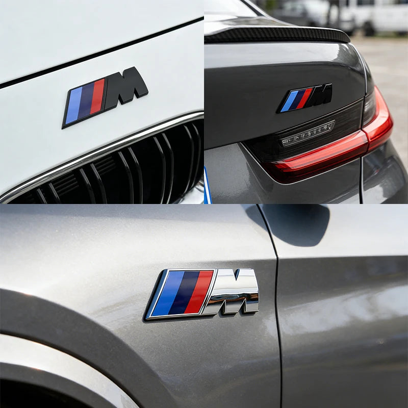 BMW M Logo Fender & Trunk Badge Emblem – 2 Piece Set | Multiple Sizes