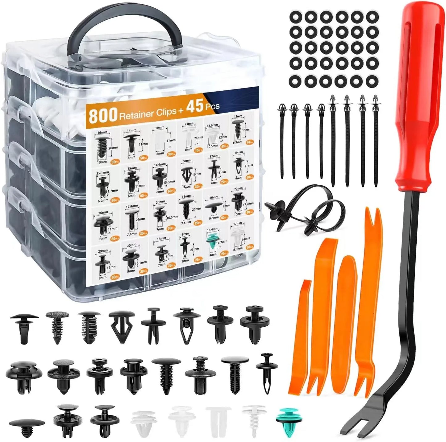 Generic Auto Fastener Clip Kit 800Pcs Plastic Retainers For Body Panels