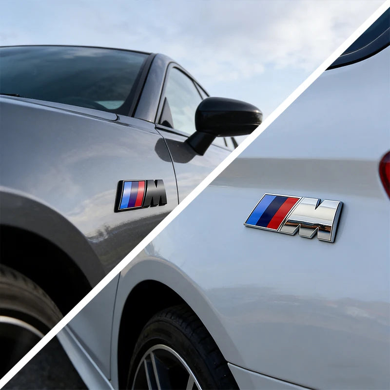BMW M Logo Fender & Trunk Badge Emblem – 2 Piece Set | Multiple Sizes