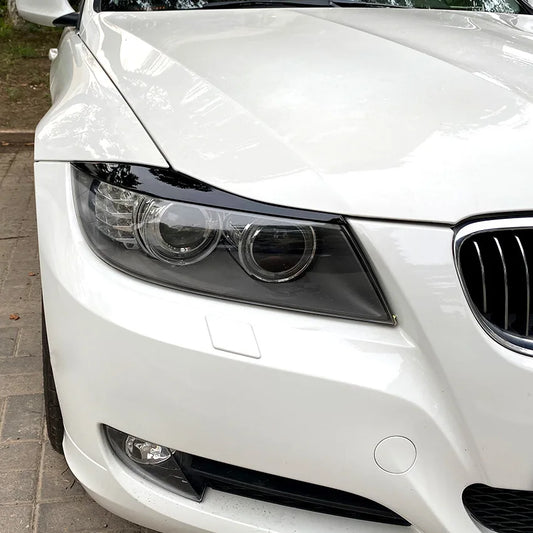 BMW 3 Series E90 E91 Headlight Eyelids – Glossy Black