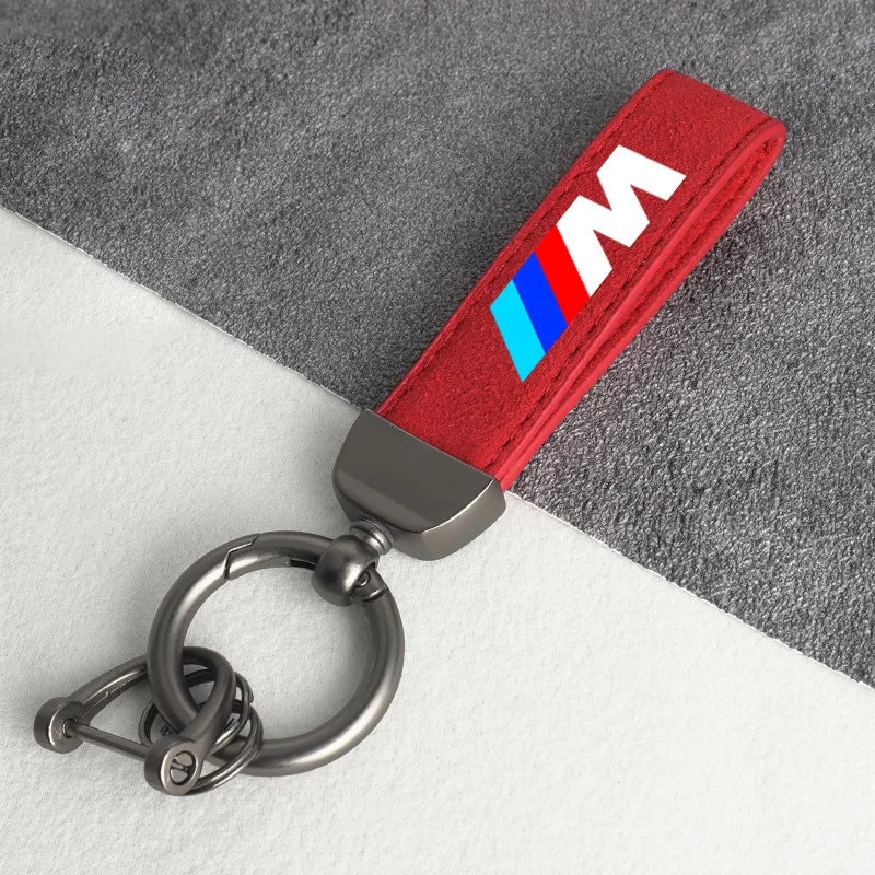 BMW Vintage Leather Logo Keychain for multiple BMW models