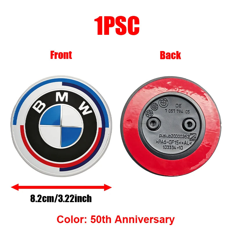 BMW Bonnet Emblem – 82mm Diameter With 2-Or-3-Hole Fixing