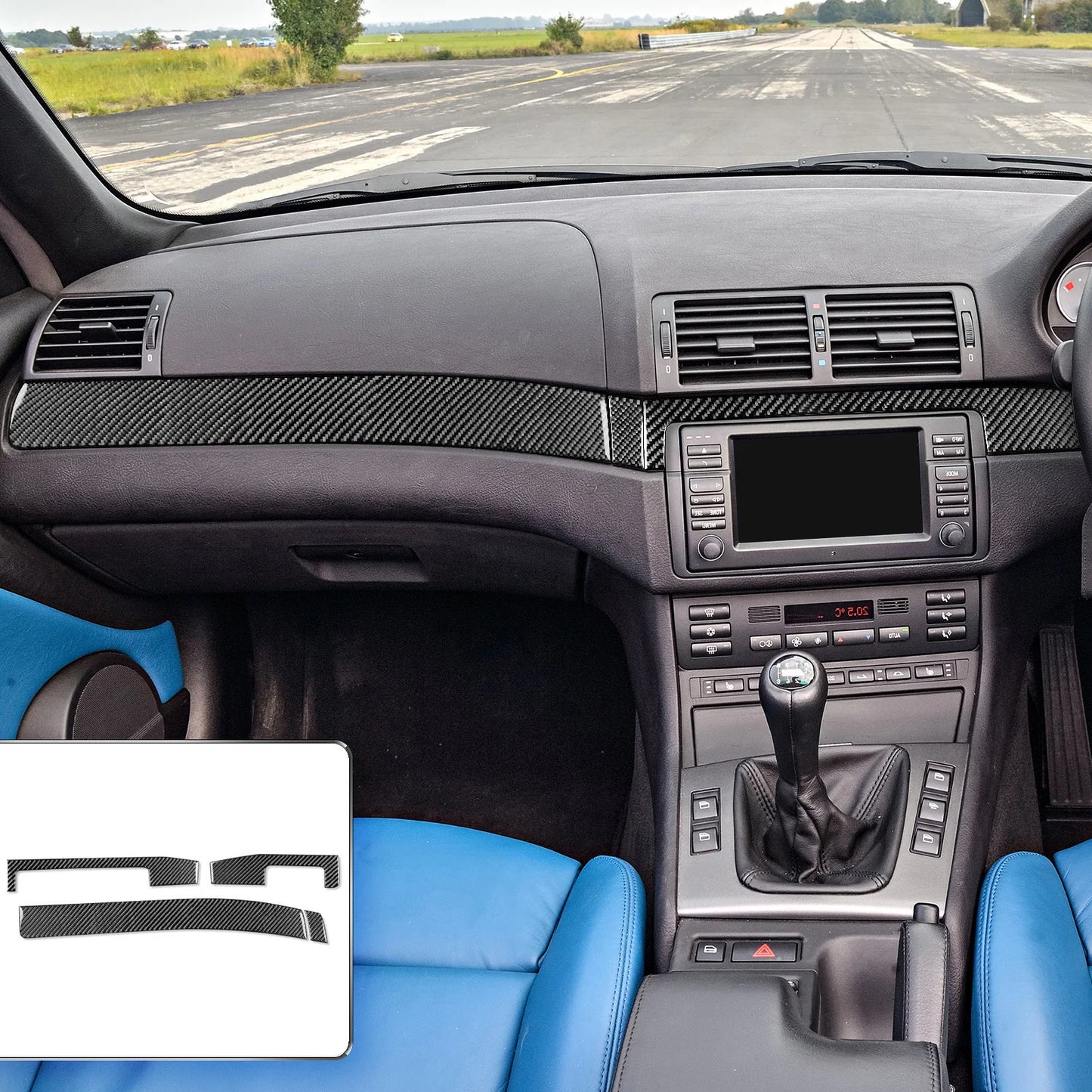 BMW Real Carbon Fiber Dashboard Trim Panel For E46 M3 1998-2006