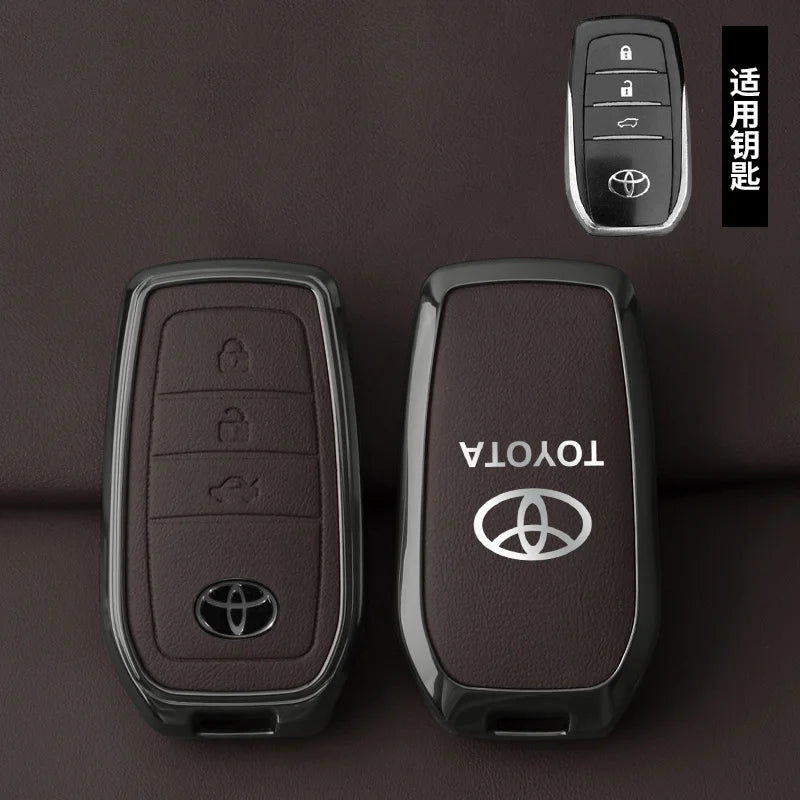 Toyota Zinc Alloy Leather Key For CHR Hilux Fortuner