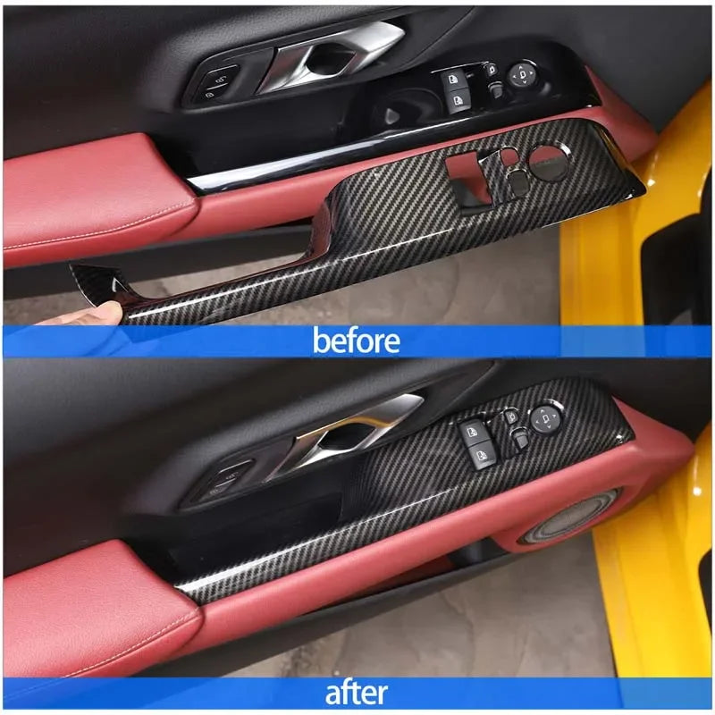 Toyota Window Glass Lift Switch Button Trim Frame For GR Supra MK5 A90 2019-2022