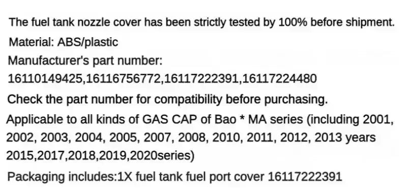 Bmw E And F Series Fuel Tank Cap – Direct Abs Replacement