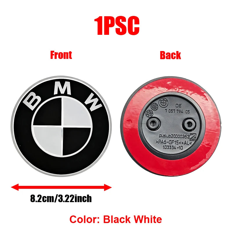 BMW Bonnet Emblem – 82mm Diameter With 2-Or-3-Hole Fixing