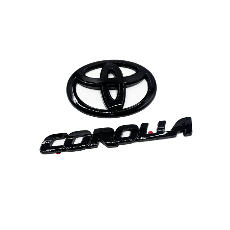 Toyota Emblem Gloss Black Overlay for Corolla 2019-2025 Sedan XSE SE LE