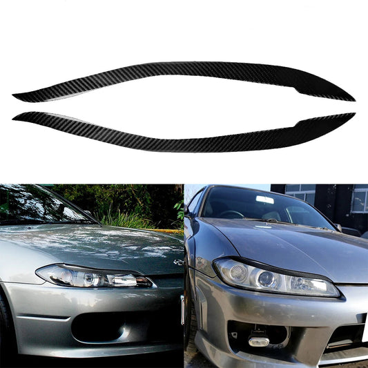 Carbon Fibre Headlight Eyelid Covers – Nissan Silvia S15 200SX 1999–2002