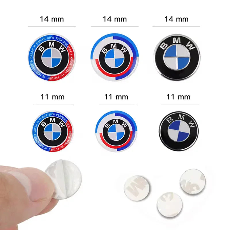 BMW Key Fob Emblem Sticker | 11mm & 14mm | M, Blue White, Kith & Anniversary | 2–20 Pack