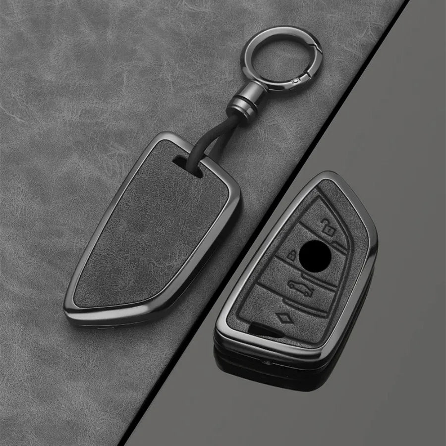 Zinc Alloy Key Case With Leather – Scratch Resistant And Signal Safe