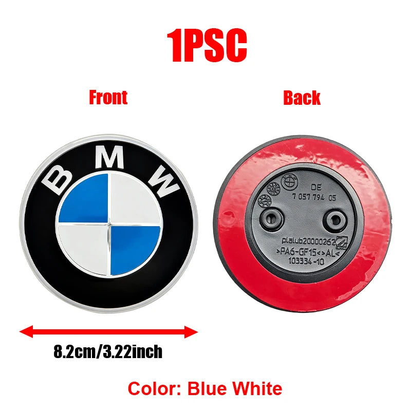 BMW Bonnet Emblem – 82mm Diameter With 2-Or-3-Hole Fixing