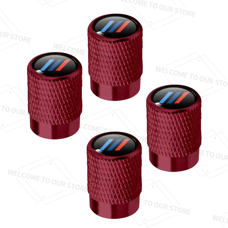 4 Piece Aluminium Valve Caps – Tricolour Sport Logo