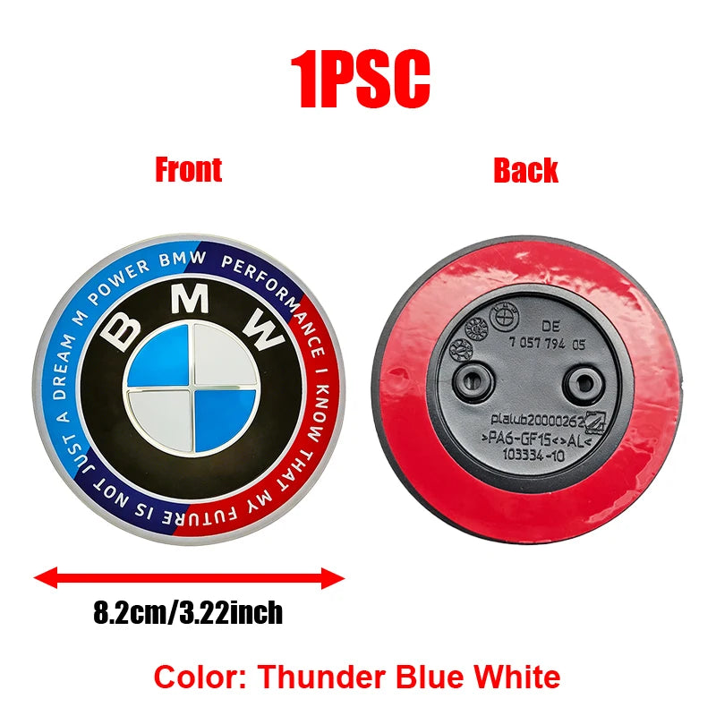 BMW Bonnet Emblem – 82mm Diameter With 2-Or-3-Hole Fixing
