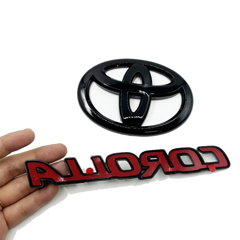 Toyota Emblem Gloss Black Overlay for Corolla 2019-2025 Sedan XSE SE LE