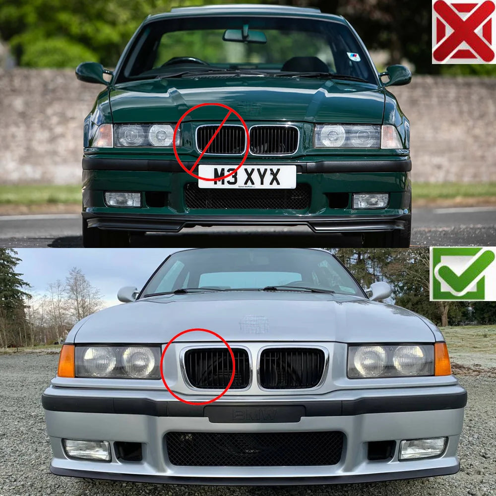 Front Kidney Grille Set – BMW E36 3 Series 1997–1999 | Gloss & Matte Black