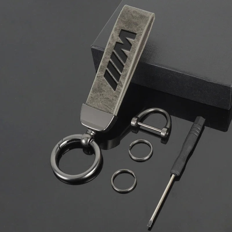 BMW Vintage Leather Logo Keychain for multiple BMW models