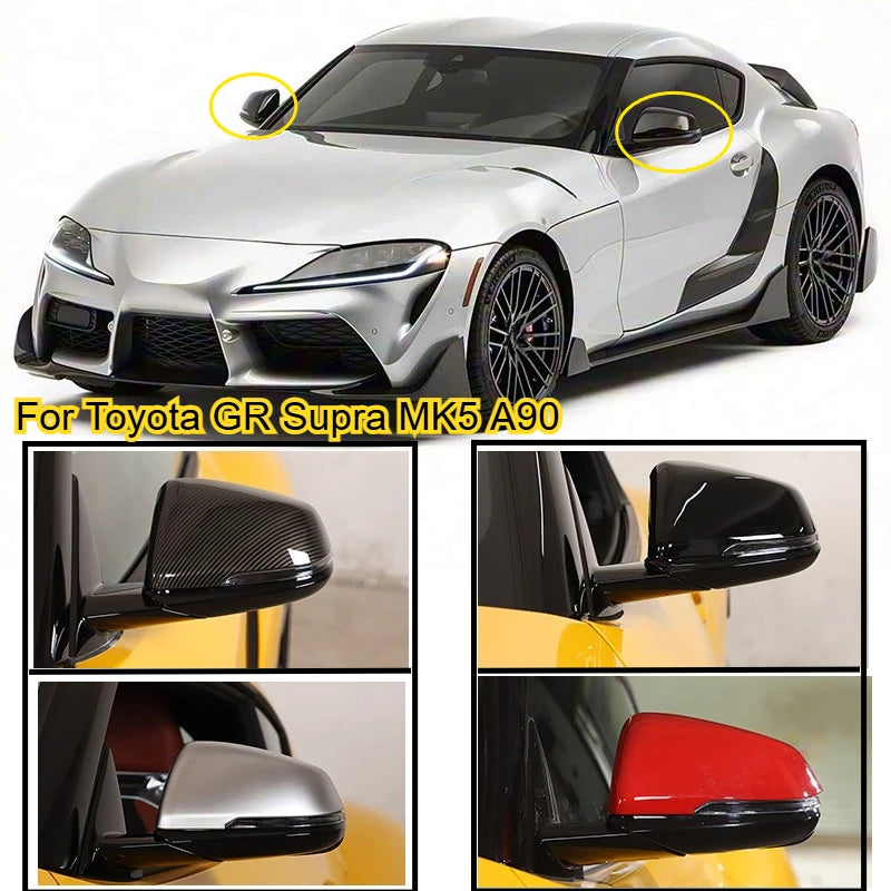 Toyota Glossy Carbon Fiber Mirror Cover For GR Supra A90 MK5 2019-2025