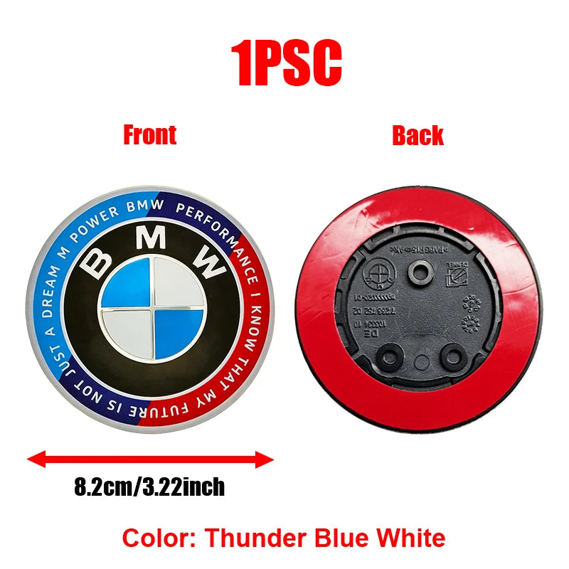 BMW Bonnet Emblem – 82mm Diameter With 2-Or-3-Hole Fixing