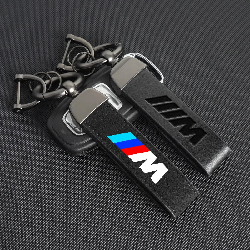 BMW Vintage Leather Logo Keychain for multiple BMW models