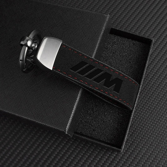 BMW Suede Leather Emblem Keyring for multiple BMW models