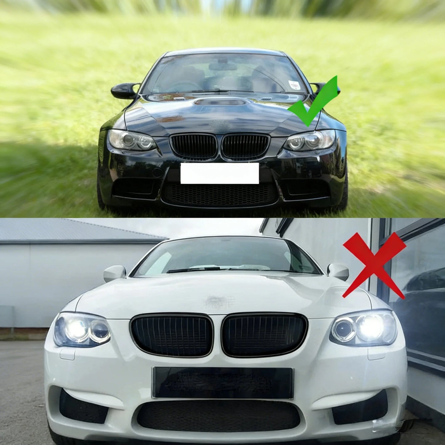 Single Line Front Kidney Grille Pair – BMW E92 E93 3 Series & M3 | Gloss & Matte Black