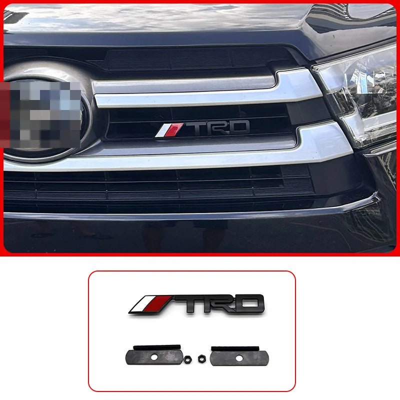 Toyota TRD Emblem Front Grille and 3D Metal Rear Badge for Highlander 2015-2021