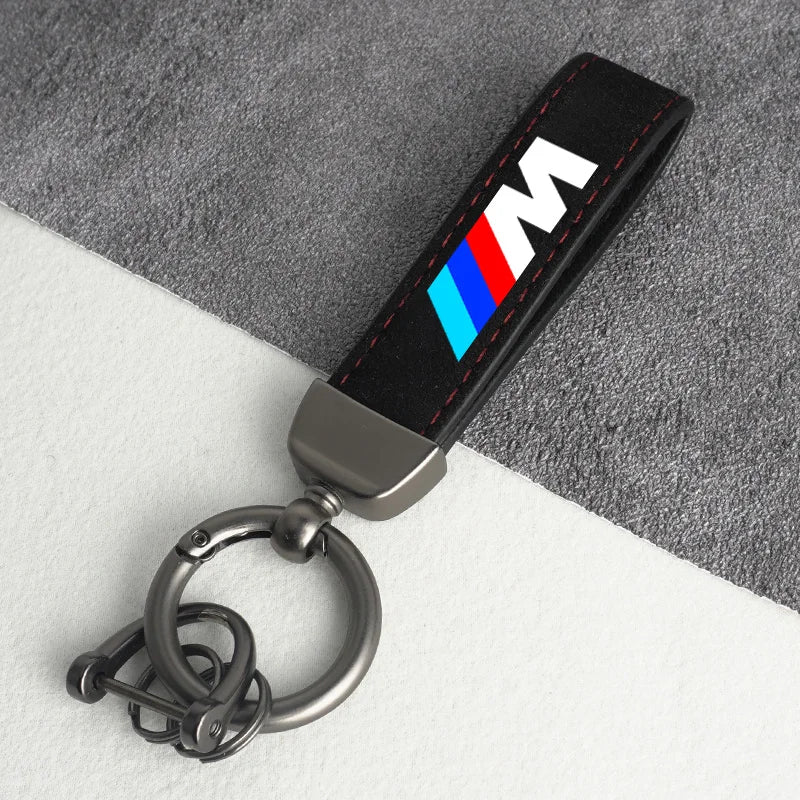 BMW Vintage Leather Logo Keychain for multiple BMW models