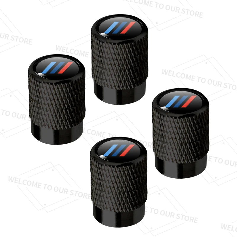4 Piece Aluminium Valve Caps – Tricolour Sport Logo