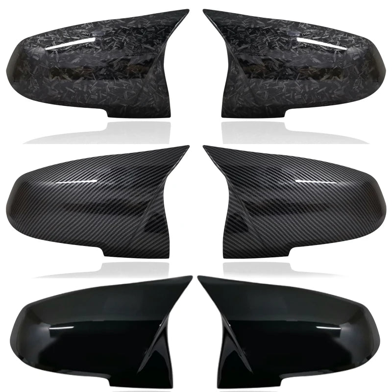 Wing Mirror Cover Caps – BMW 1 2 3 4 Series X1 M2 i3 F20 F22 F30 F32 | Glossy Black, Carbon Grain & Forged Carbon