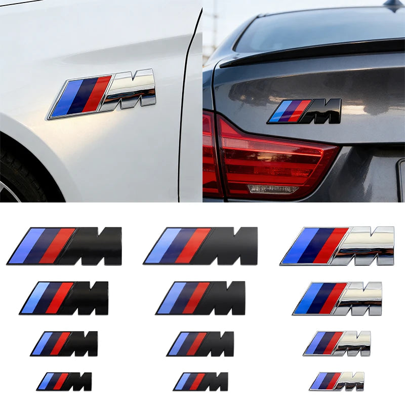 BMW M Logo Fender & Trunk Badge Emblem – 2 Piece Set | Multiple Sizes