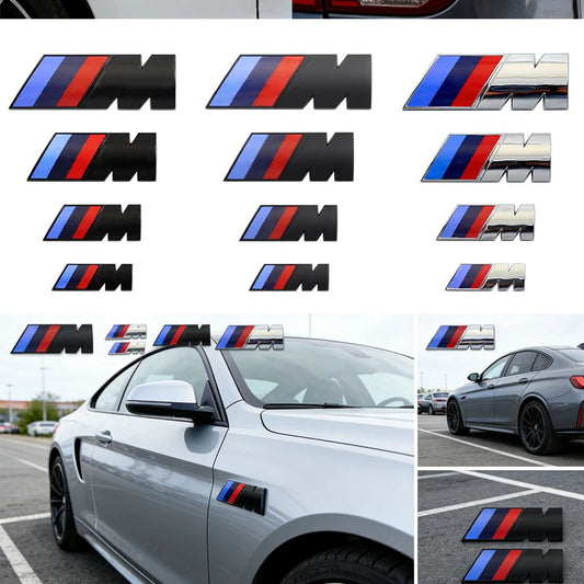 BMW M Logo Fender & Trunk Badge Emblem – 2 Piece Set | Multiple Sizes