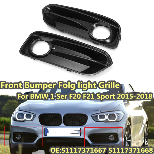 BMW 1 Series F20 F21 Fog Light Bumper Grilles - Durable Abs Construction