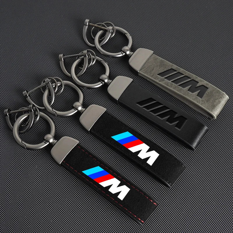 BMW Vintage Leather Logo Keychain for multiple BMW models