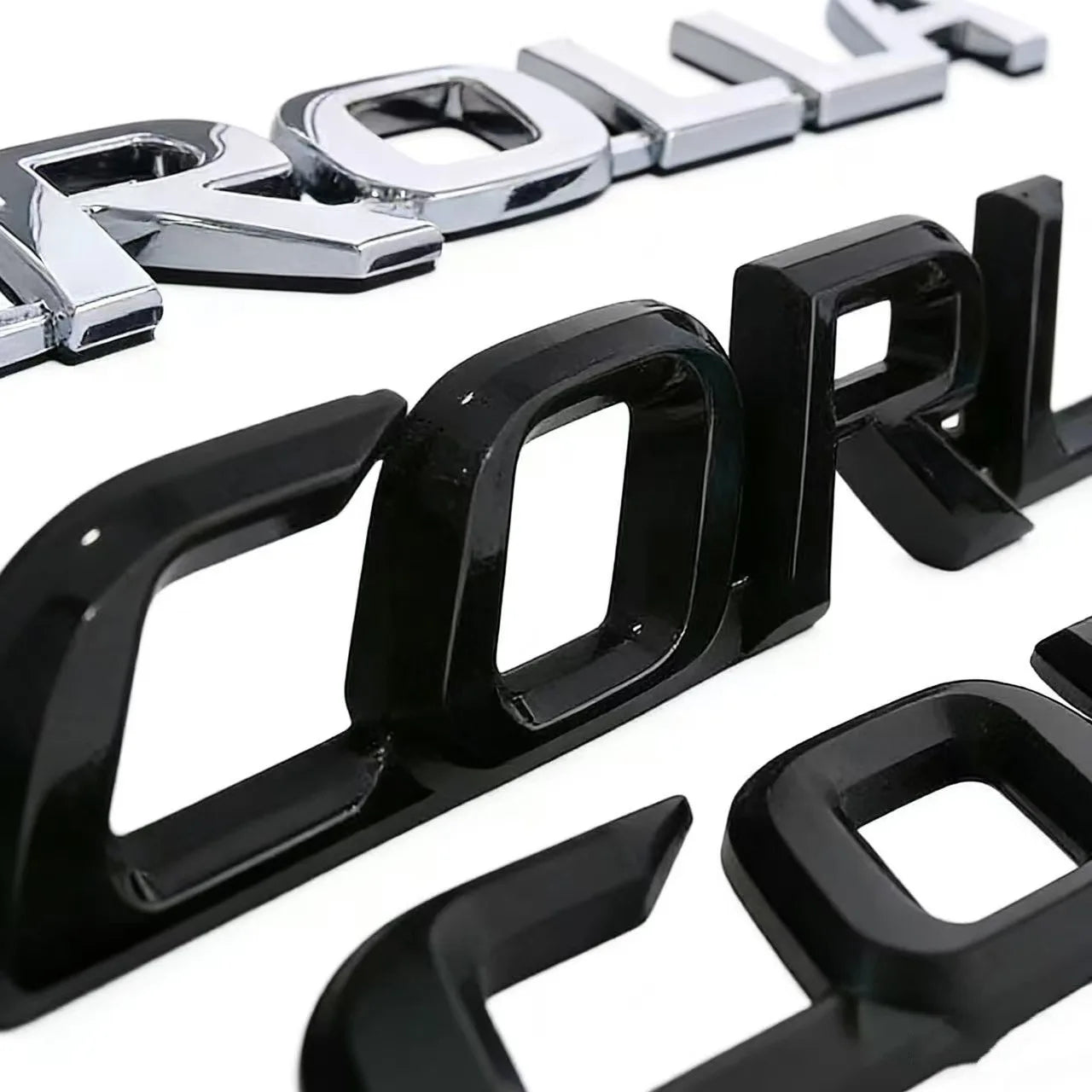 Toyota Corolla Trunk Emblem Sticker 3D Glossy Black Silver For Corolla