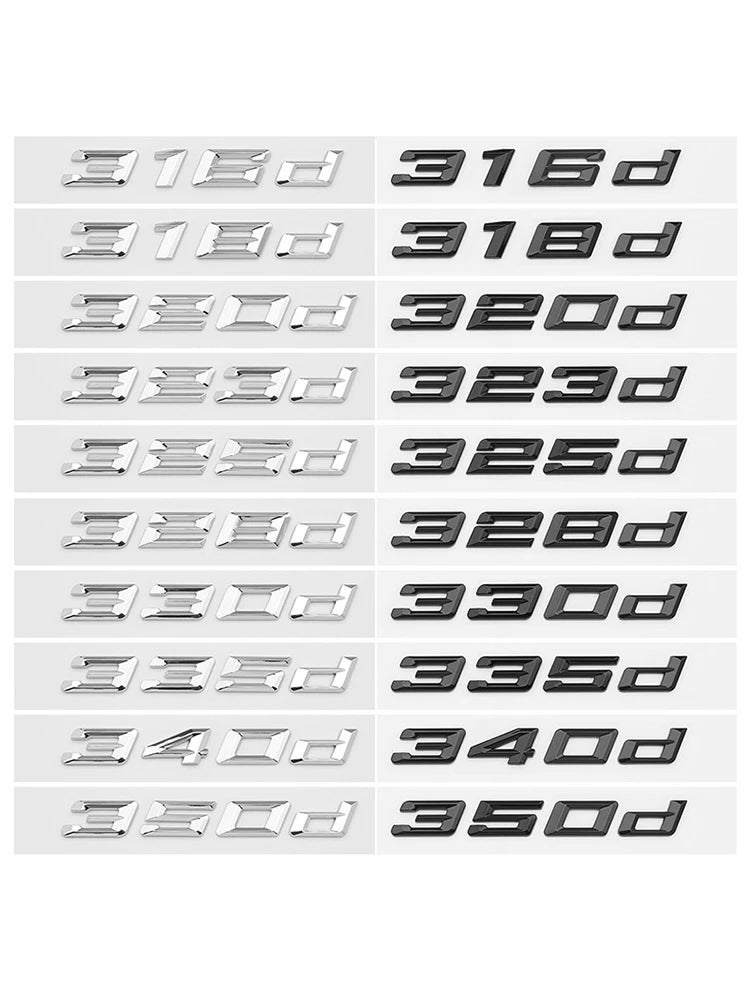 Bmw 3 Series Boot Badge Letters – Glossy Black Rear Emblems