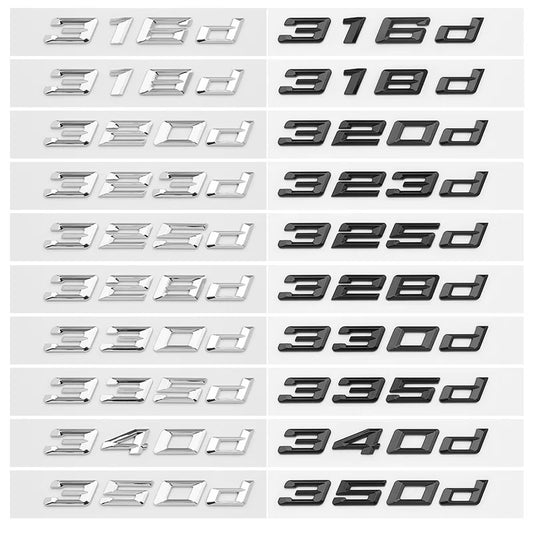 Bmw 3 Series Boot Badge Letters – Glossy Black Rear Emblems