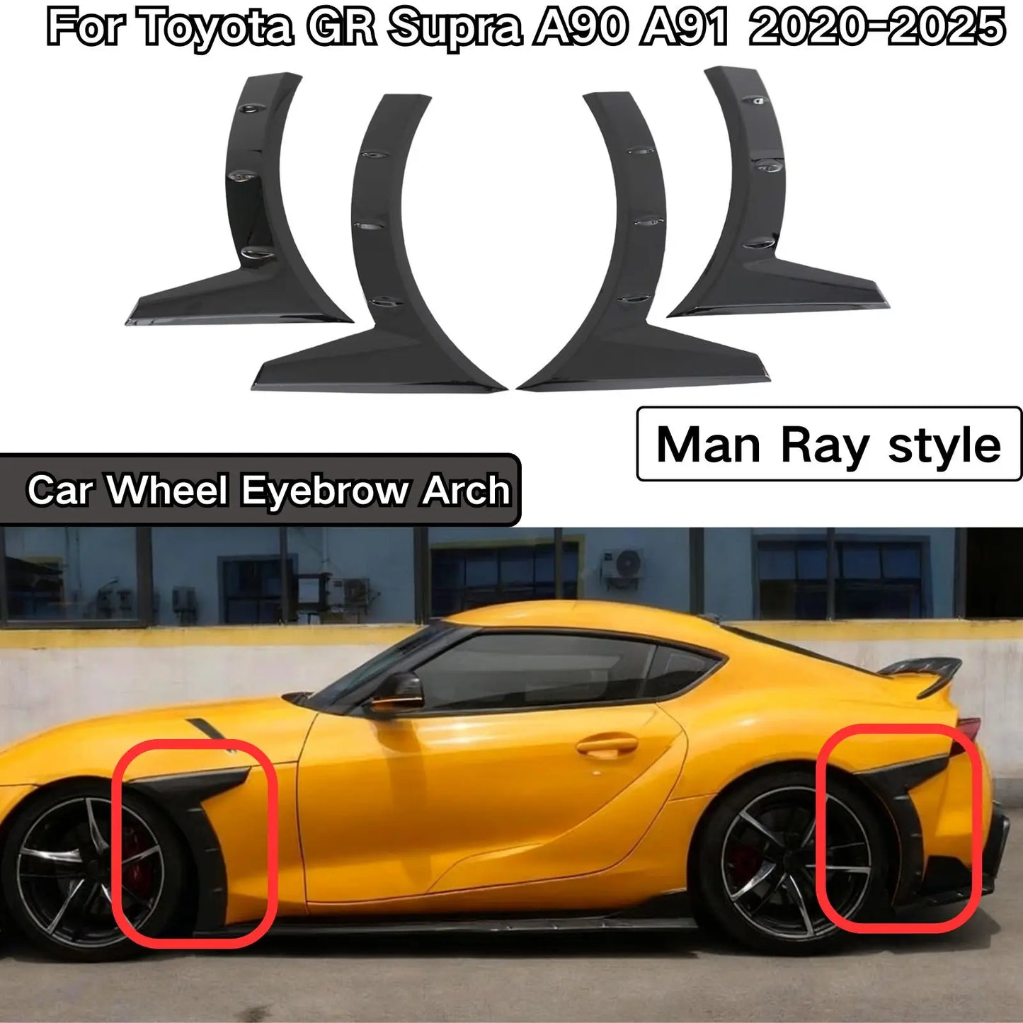 Toyota Eyebrow Arch For GR Supra A90 A91 2020-2025 Glossy Black Carbon Fibre