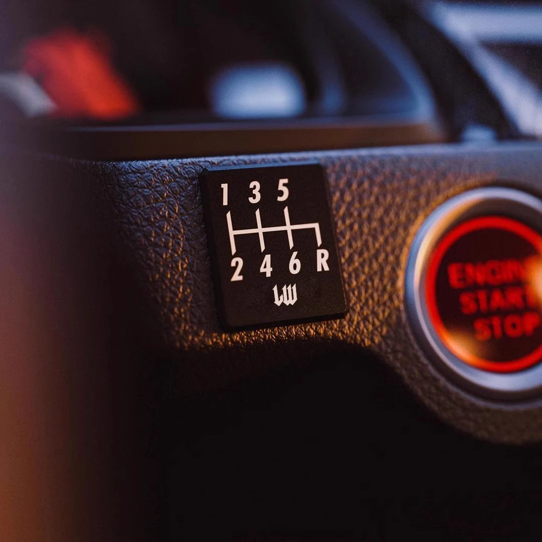 Gear Shift Pattern Emblem Badge – Universal Manual Gearbox Decal