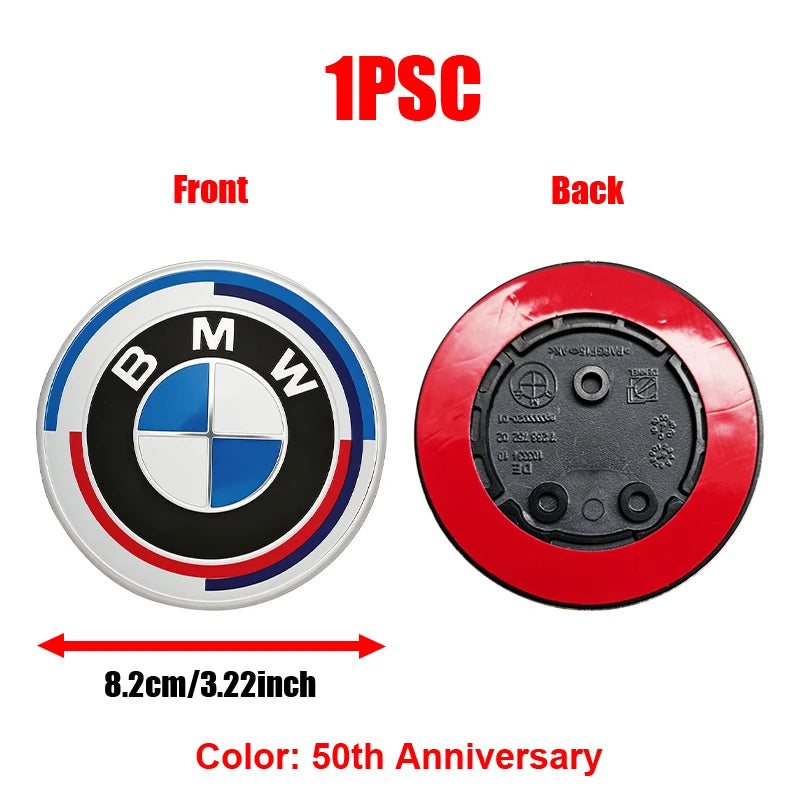 BMW Bonnet Emblem – 82mm Diameter With 2-Or-3-Hole Fixing