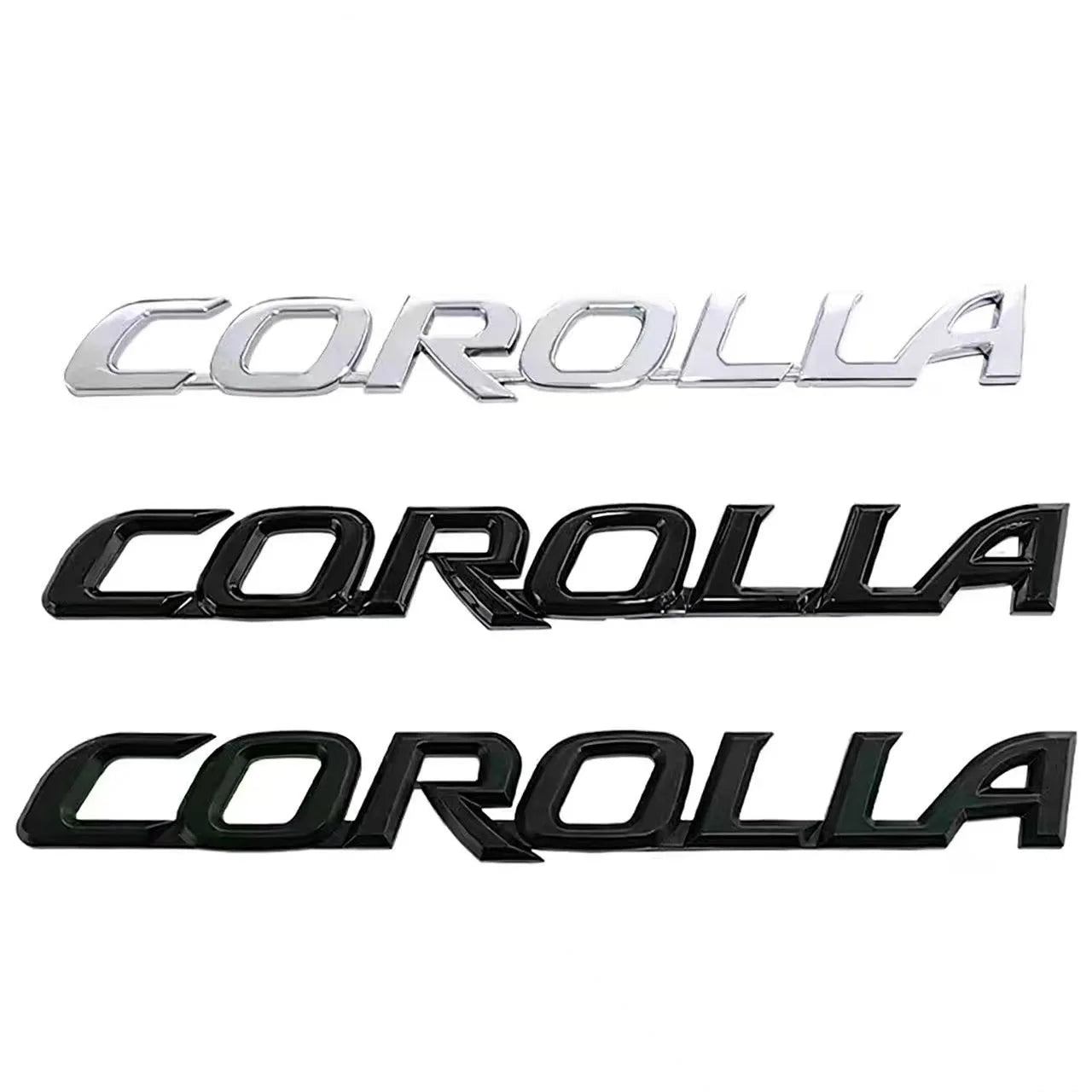 Toyota Corolla Trunk Emblem Sticker 3D Glossy Black Silver For Corolla