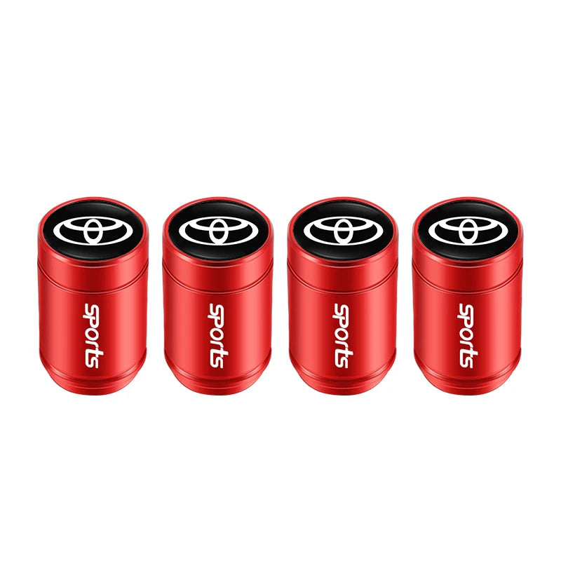 Toyota Tire Valve Caps and Key Chain for GR Corolla, Yaris, Aygo, Prius