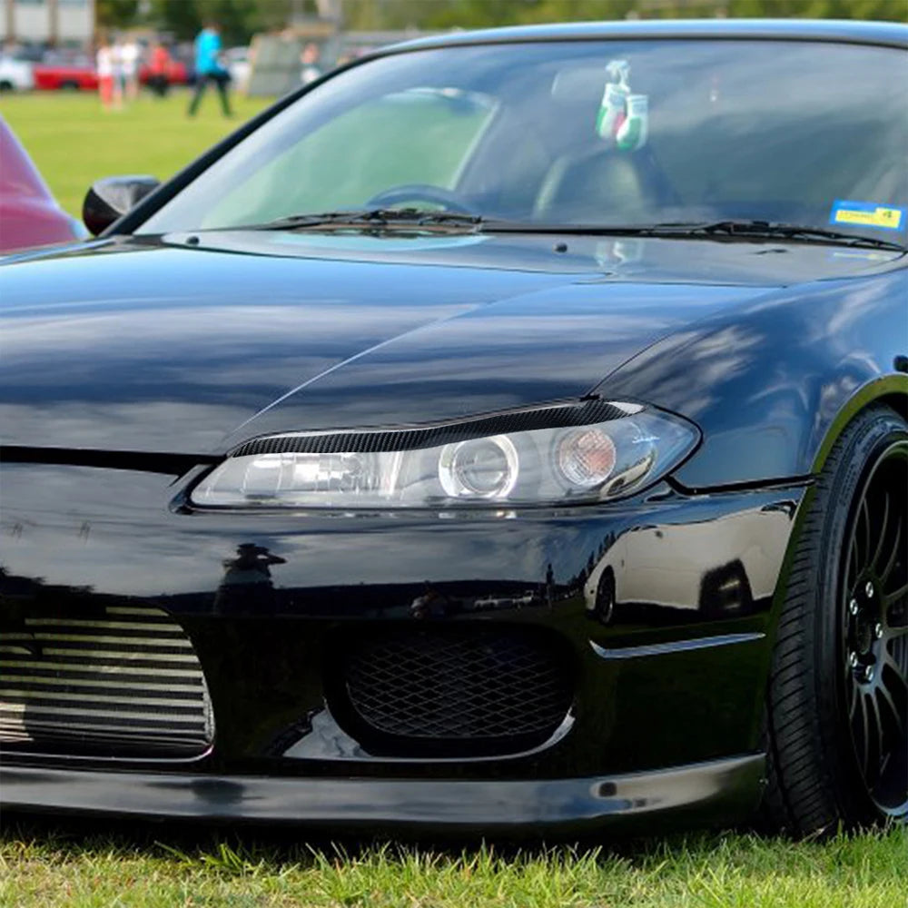 Carbon Fibre Headlight Eyelid Covers – Nissan Silvia S15 200SX 1999–2002