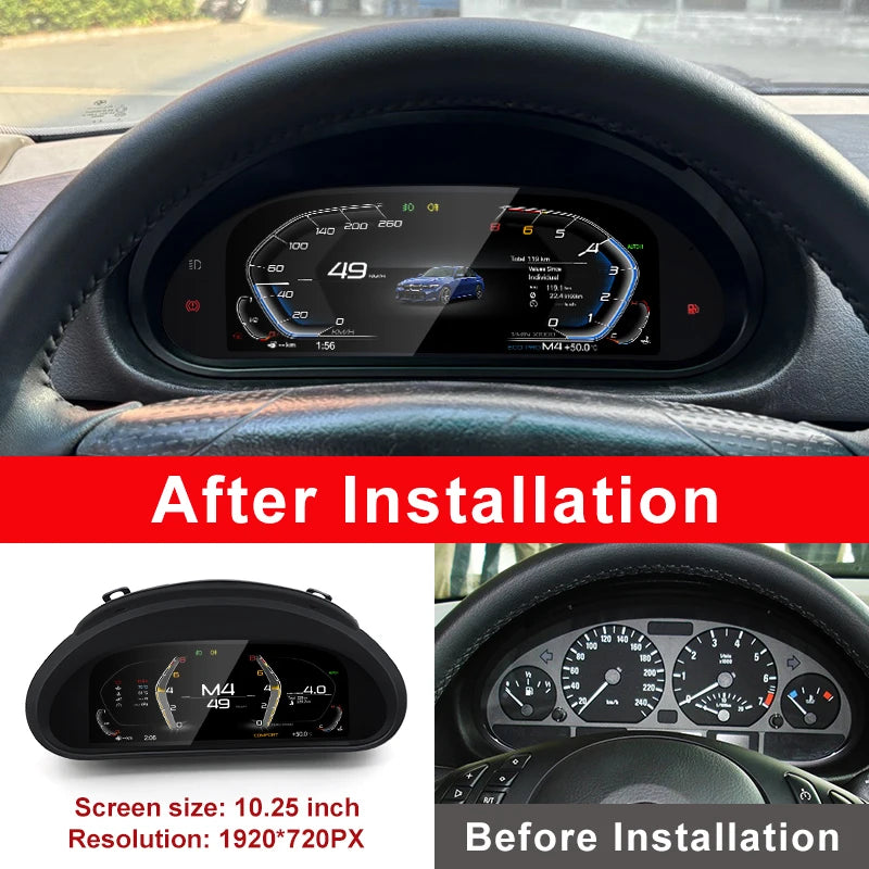 Digital LCD Instrument Cluster – BMW 3 Series M3 E46 | Standard & CarPlay